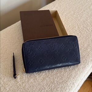 Louis Vuitton Bleu Monogram Empreinte Zippy Wallet